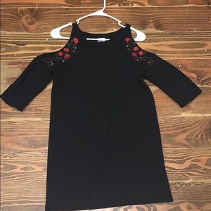 Black dress with cutout shoulders